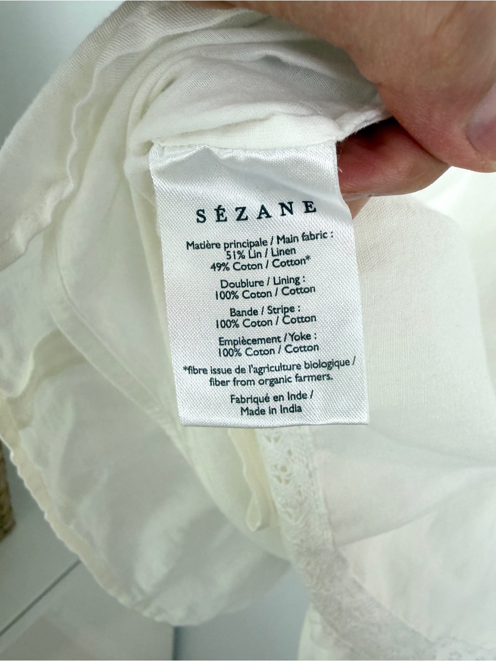 Sezane Zarrri Lace Embroidery White Eyelet Tiered Midi Dress 36 US4 - Picture 9 of 10